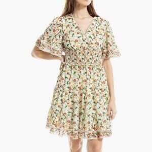 MAX STUDIO Short Bell Sleeve Fit & Flare Dress SIZE M